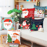 3pcs 45x45cm Cartoon Christmas Print Design Pillowcase