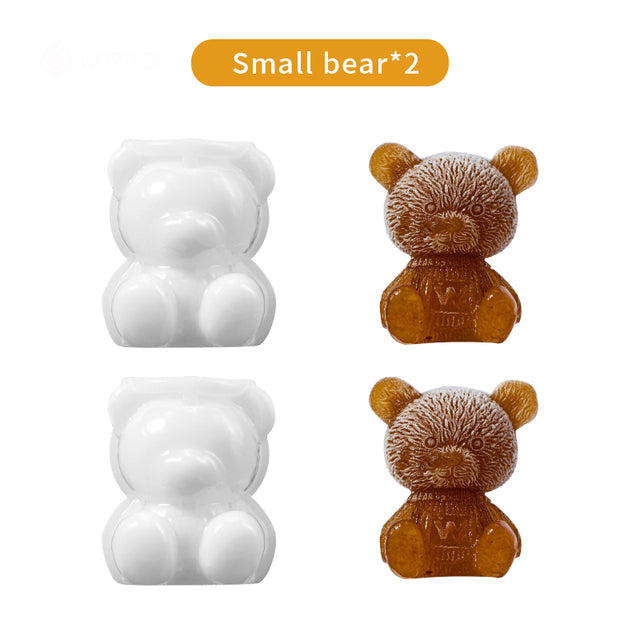 Cute Teddy Bear Food Grade Silicone Mold Ice Cube Maker