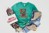 Western "Merry Christmas" Short Sleeve Shirt