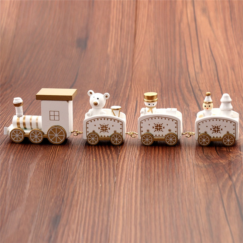 3pcs New Christmas Train Painted Wood Christmas Decoration