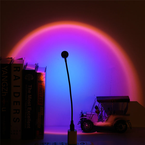 3pcs Sunset Lamp USB Rainbow Projector Atmosphere Night Light Home Decoration Photography Lighting Coffee Shop Wall Decor Lights