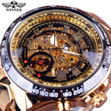 Self-Winding Mechanical Sport Design Golden Men's Stainless Steel Watch