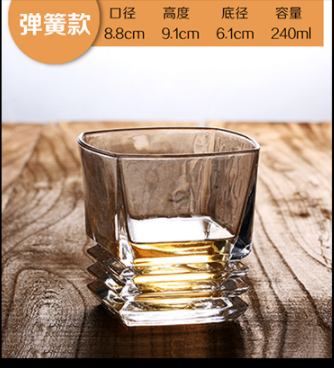 Whiskey Glass Crystal Cup Stunning Rock Style Old Fashioned Cocktail Glass with Timeless Design