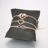 Love & Peace in the World Rose Gold 3 Piece Set Bracelets