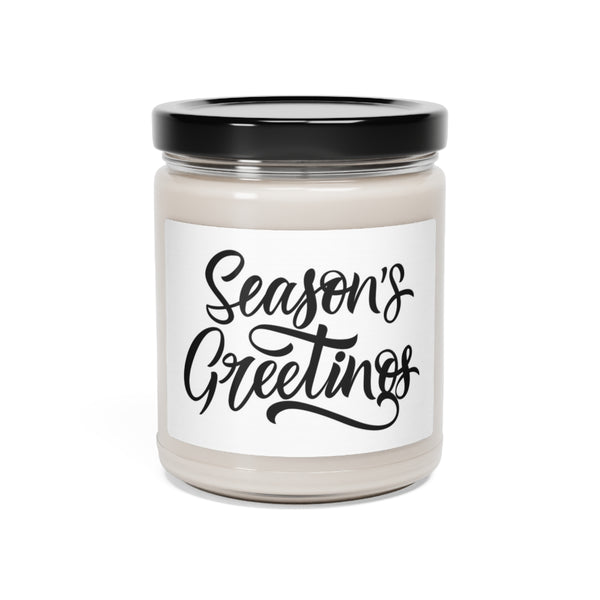 " Seasons Greetings " Scented Soy Candle, 9oz Birthday Gifts Holiday Gift White Sage Clean Cotton Lavender Sea Salt Scent