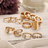 13 Piece Medallion Ring Set With ® Crystals 18K Gold Plated Ring in 18K Gold Plated