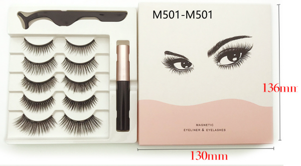 3pcs Magnetic Eyelashes Set Full Strip