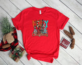 Western "Merry Christmas" Short Sleeve Shirt