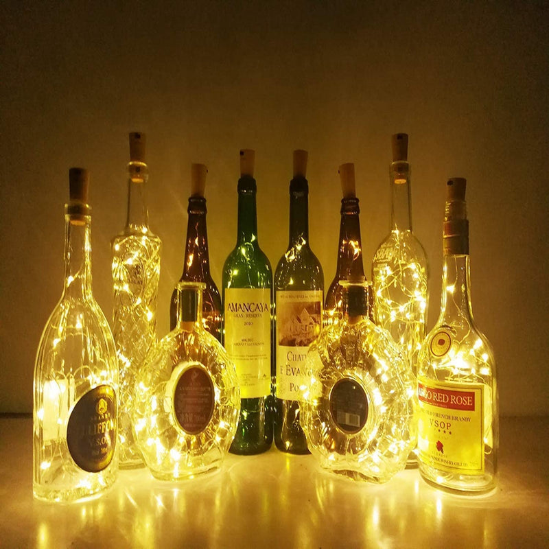 2 pcs LED Wine Bottle Lights with Cork