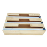 Foil Wrap Bamboo Wood Dispenser Organizer