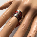 Brand-new adjustable ring red stripe fashion jewelry. Women's Ladies Fashion Jewelry - Findsbyjune.com