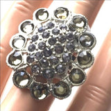 Brand-new big chunky adjustable ring 💍 Fashion jewelry for women's & ladies. Round Shiny sparkling gemstones 💎. Women's Ladies Fashion Jewelry - Findsbyjune.com