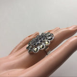 Brand-new big chunky adjustable ring 💍 Fashion jewelry for women's & ladies. Round Shiny sparkling gemstones 💎. Women's Ladies Fashion Jewelry - Findsbyjune.com