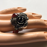 Brand-new adjustable ring chunky wood gemstone fashion jewelry with flower design. Women's Ladies Fashion Jewelry - Findsbyjune.com