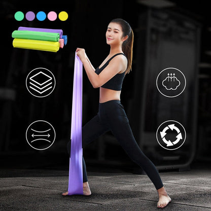 1.5m Fitness Band Yoga Pilates Stretch Resistance Band Exercise Training Elastic Exercise Fitness Rubber Gym Training - Findsbyjune.com