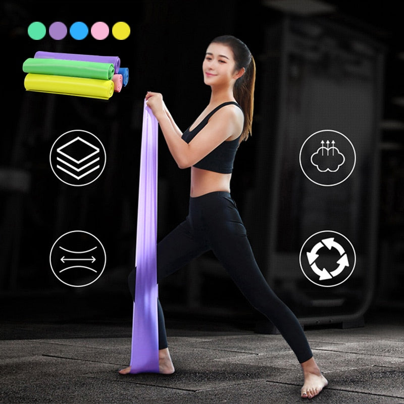 1.5m Fitness Band Yoga Pilates Stretch Resistance Band Exercise Training Elastic Exercise Fitness Rubber Gym Training - Findsbyjune.com