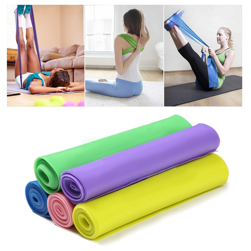 1.5m Fitness Band Yoga Pilates Stretch Resistance Band Exercise Training Elastic Exercise Fitness Rubber Gym Training - Findsbyjune.com