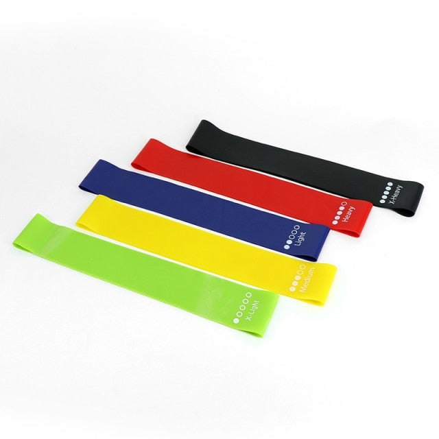 5 Pcs / Set Elastic Resistance Band Latex Pull Band Sports Fitness Yoga Resistance Band Fitness Belt Tension Belt Strength Train - Findsbyjune.com