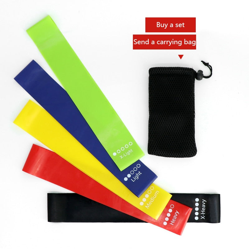 5 Pcs / Set Elastic Resistance Band Latex Pull Band Sports Fitness Yoga Resistance Band Fitness Belt Tension Belt Strength Train - Findsbyjune.com